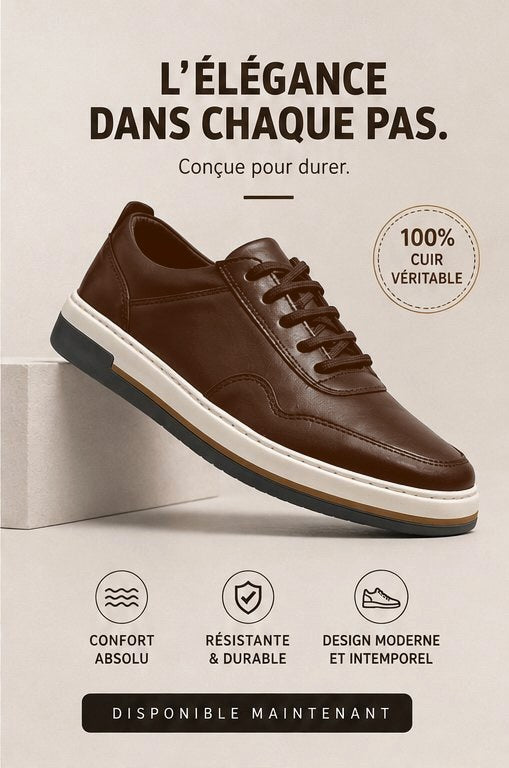 Basket en cuir marron