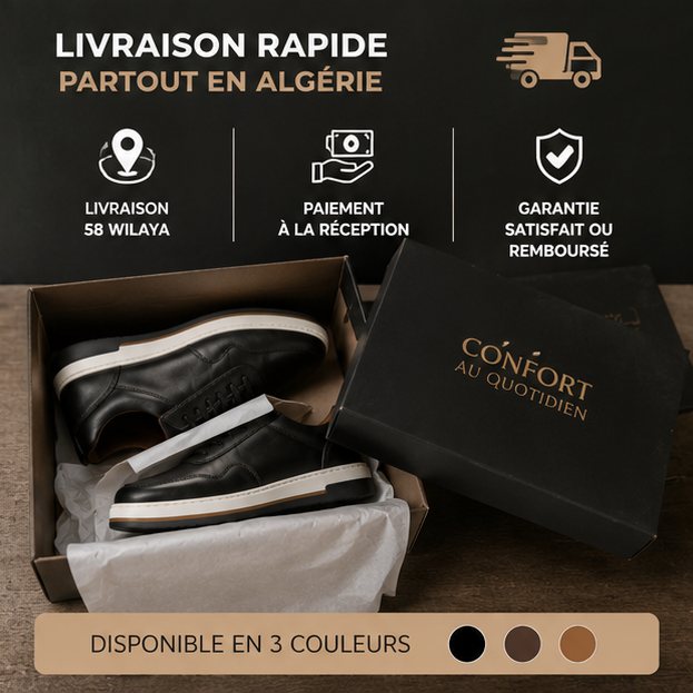 Basket noire dans sa boîte, livraison partout en Algérie